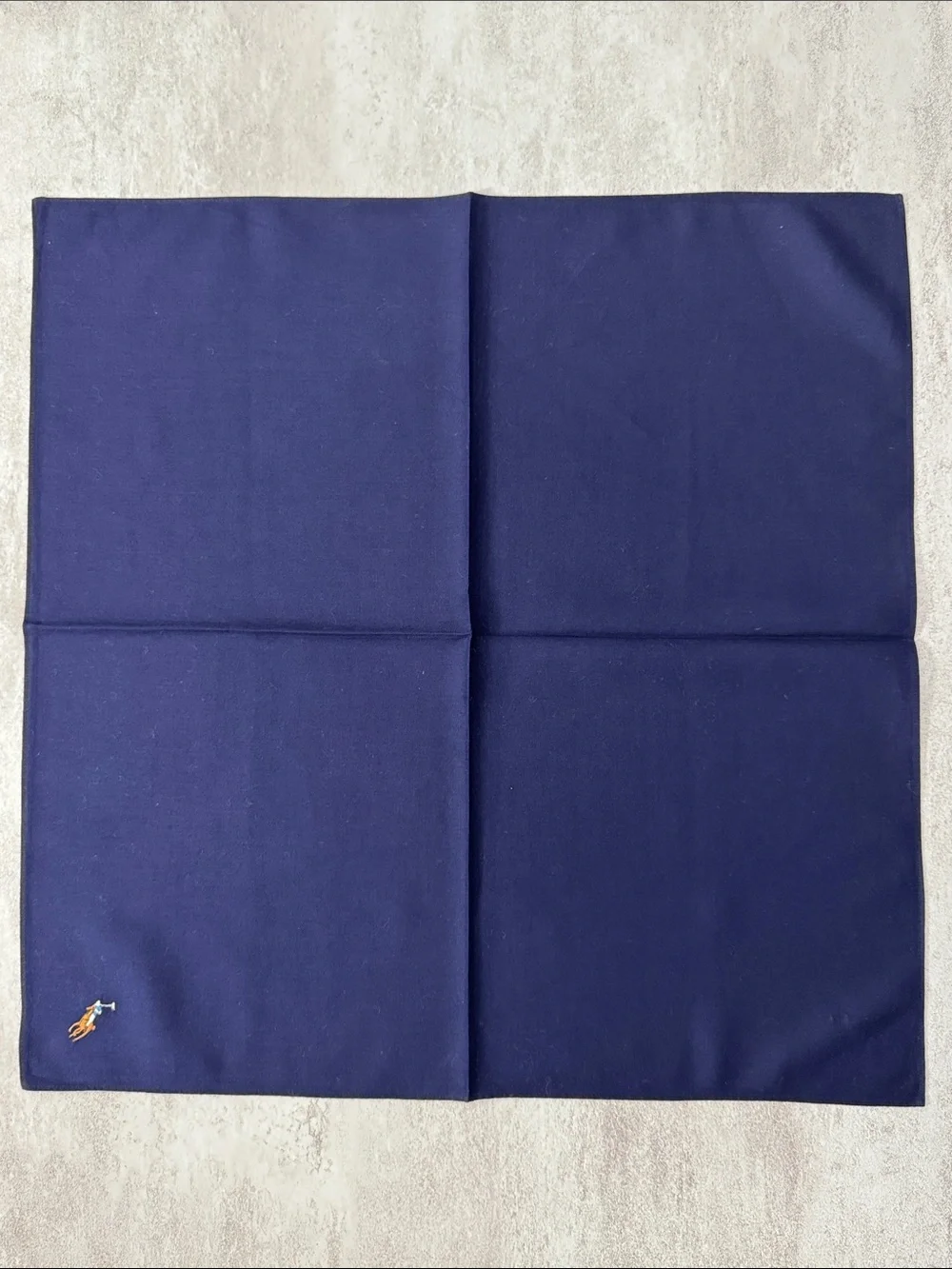 Polo by Ralph Lauren Navy Blue Pocket Square with Pony Logo